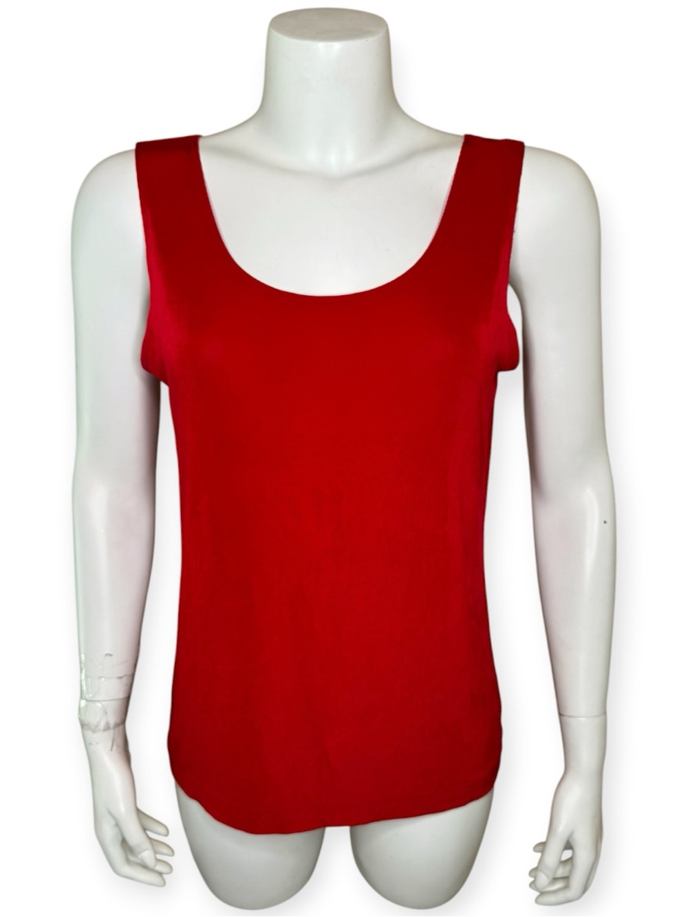 Chico’s Travelers Red Tank Top Size 2 Large Slinky Stretch Scoop